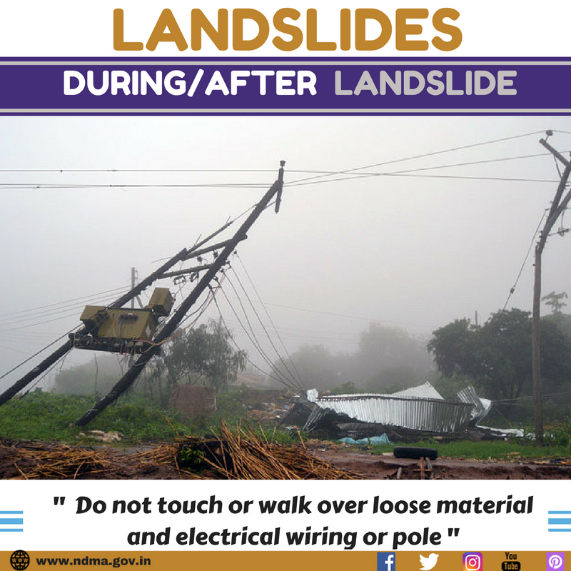 Don’t touch or walk over loose material and electric wiring or pole